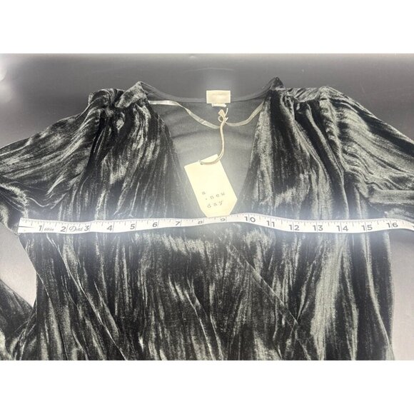 A New Day Women's Black Velour Bell Long Sleeve Jumpsuit Sz XS NEW Party - Picture 12 of 16